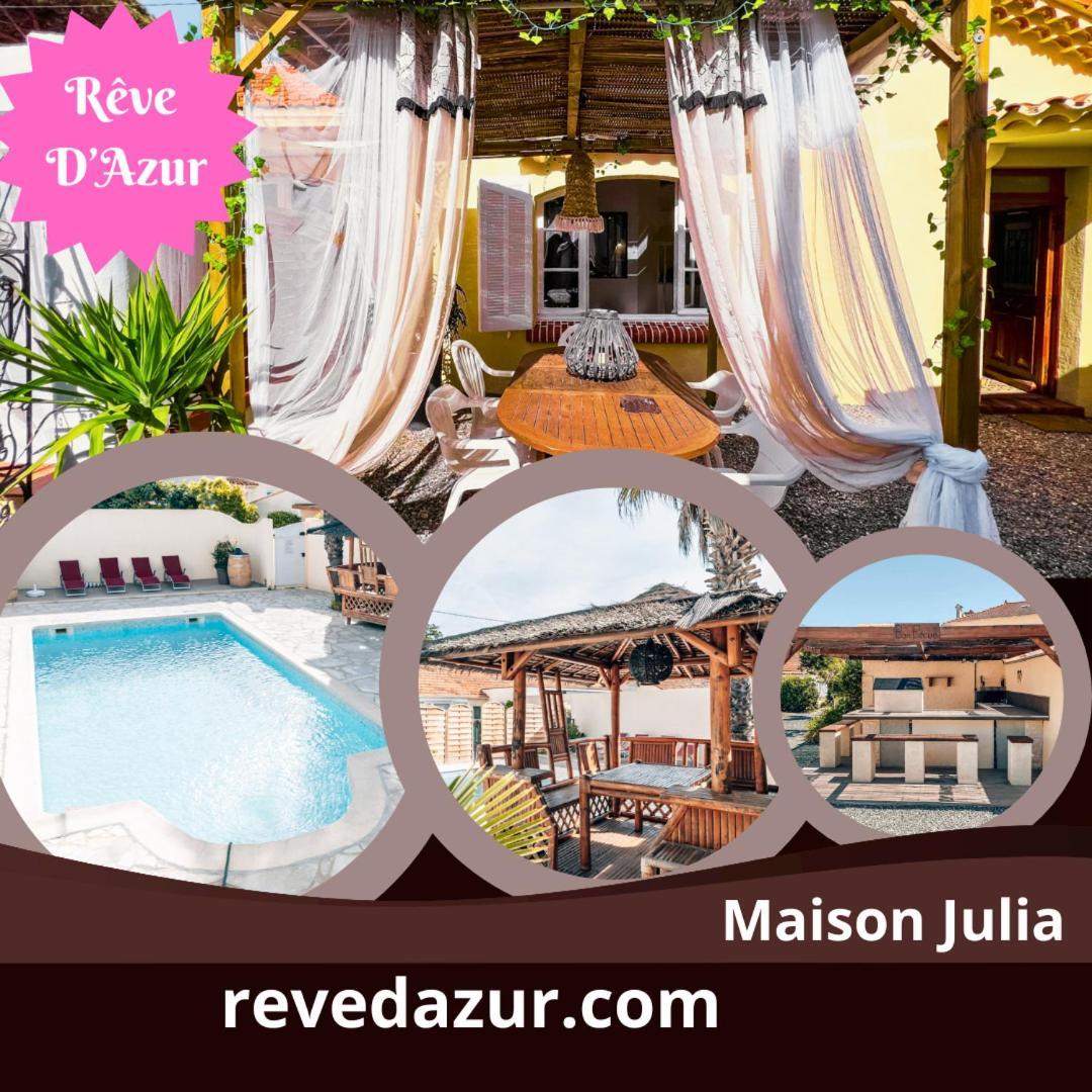 Reve D'Azur, 2 Chambres, Maison Julia En Bord De Mer A La Nartelle, Piscine Partagee, Parking & Terrasse Bbq, Wifi Et Draps Inclus Plage A Pied 圣马克西姆 外观 照片